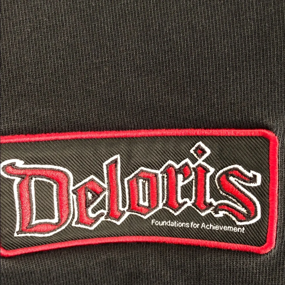 Jordan Black Long-Sleeve Polo with White Collar and Red Logos